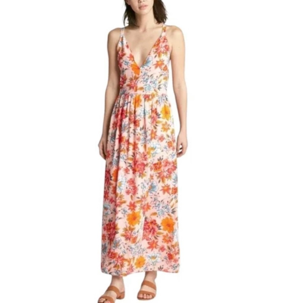 GAP Floral V-Neck Maxi Dress